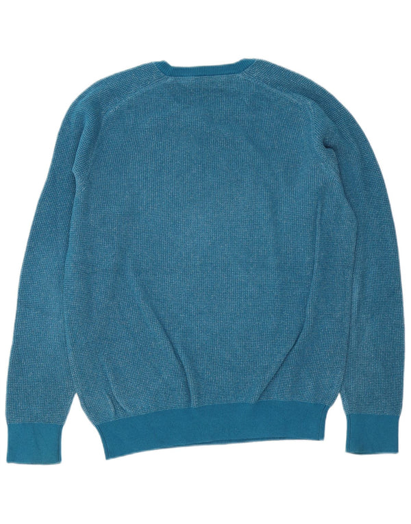 Crew Clothing Maglione girocollo da uomo in cotone piccolo blu screziato