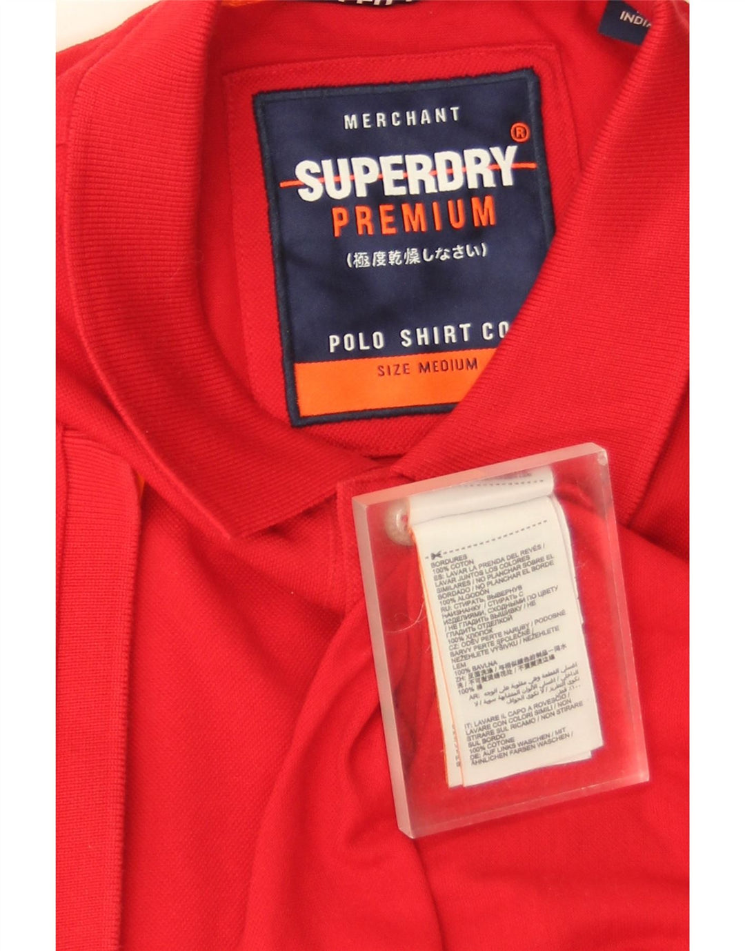 Polo da uomo Superdry in cotone rosso medio
