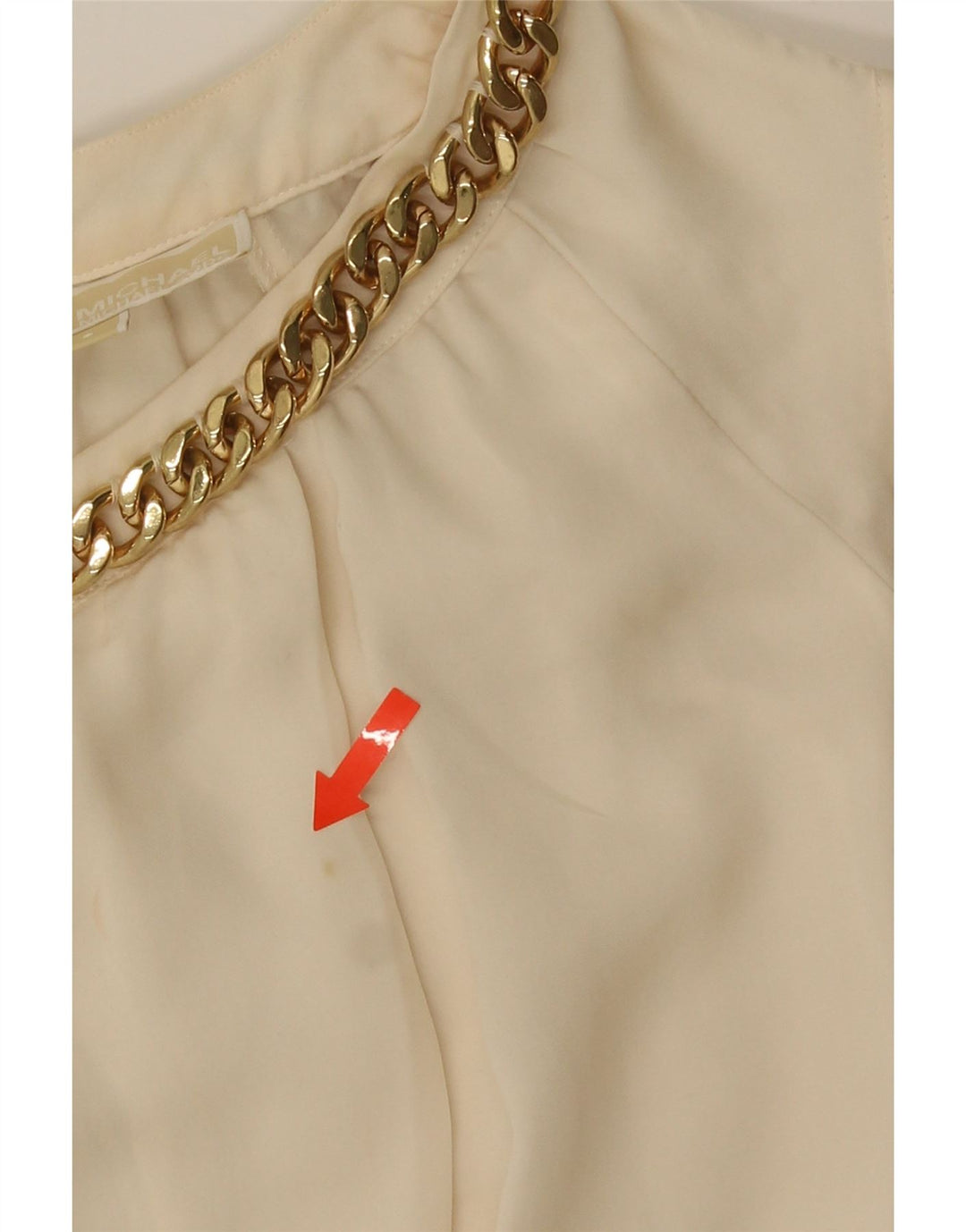 Camicetta senza maniche da donna Michael Kors Top UK 10 Small Off White Silk