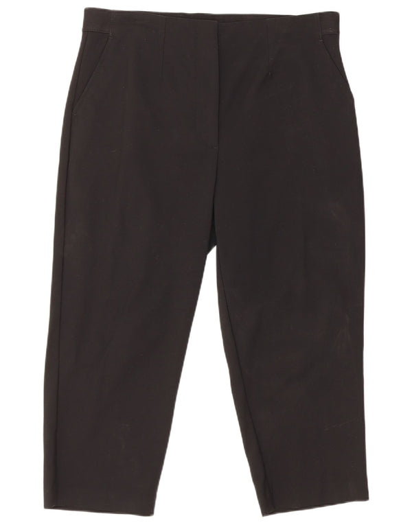 Pantaloni Capri da donna Marks & Spencer UK 16 Large W42 L21 Cotone nero