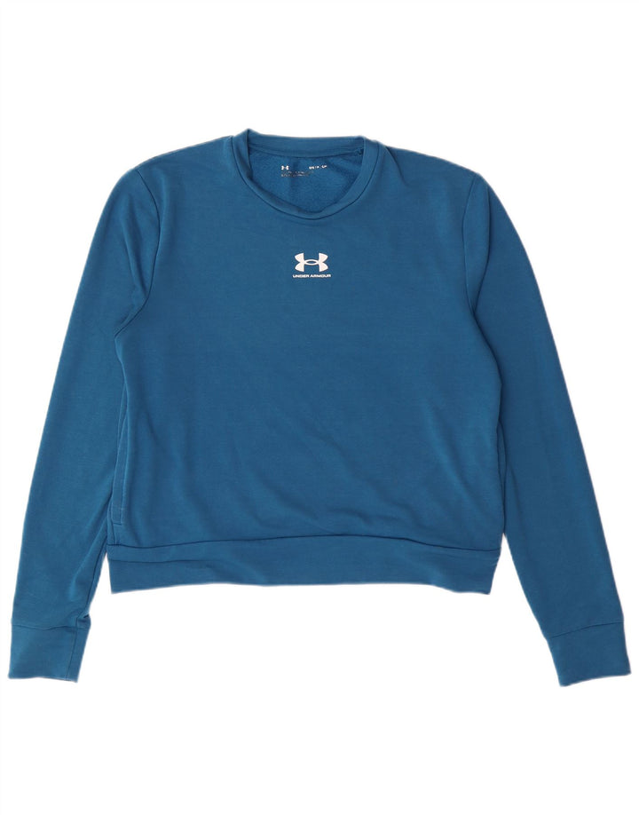 UNDER ARMOUR Womens Oversized Sweatshirt Jumper UK 10 Small Blue Polyester