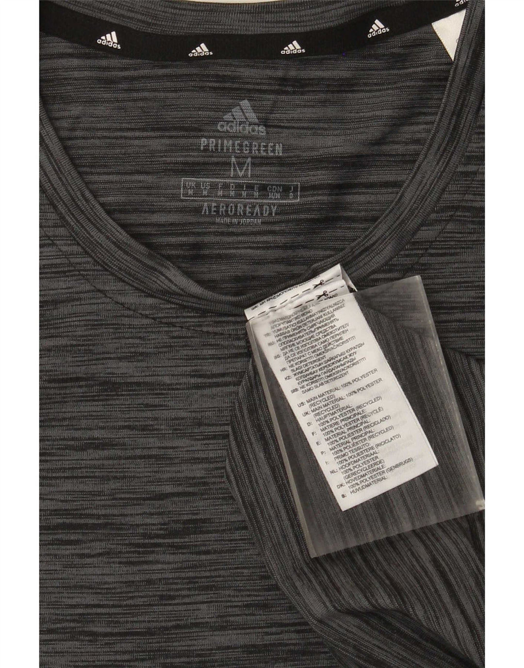 T-shirt Adidas Aeroready da uomo in poliestere chiazzato grigio medio