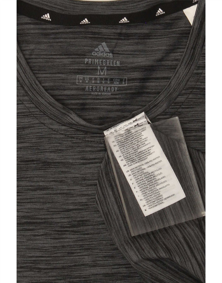 T-shirt Adidas Aeroready da uomo in poliestere chiazzato grigio medio