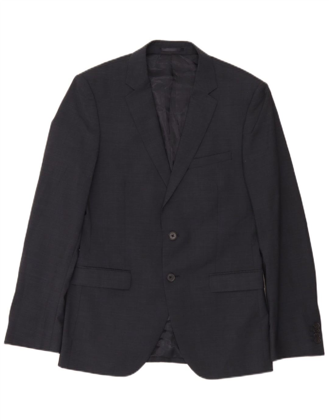Giacca blazer slim fit da uomo Dkny a 2 bottoni UK 38 lana blu navy media