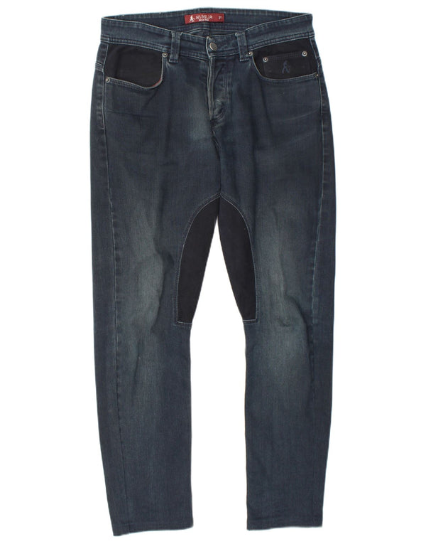 Jeans slim da uomo SIVIGLIA W31 L29 in cotone color block blu navy