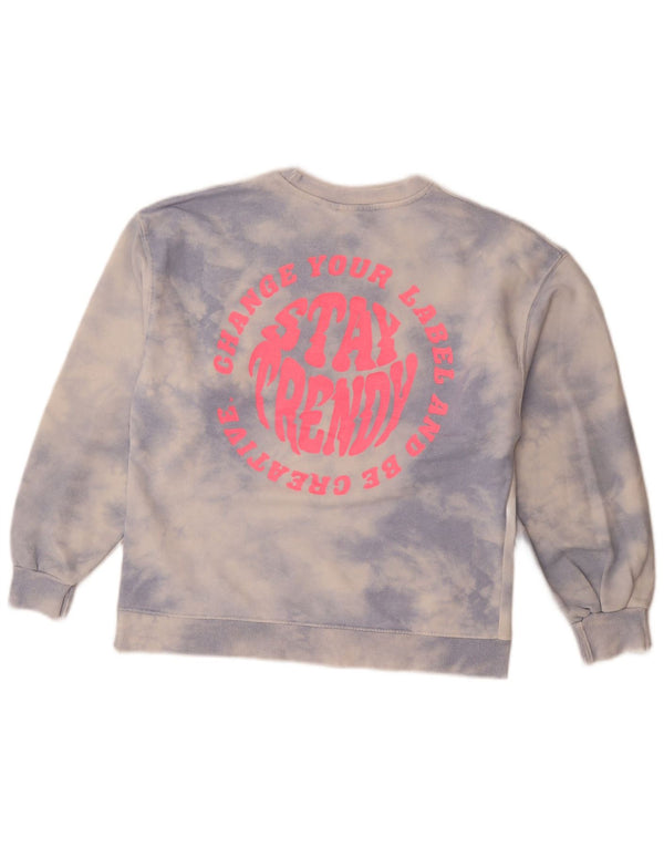 Felpa grafica per ragazze Zara 13-14 anni in cotone blu tie dye