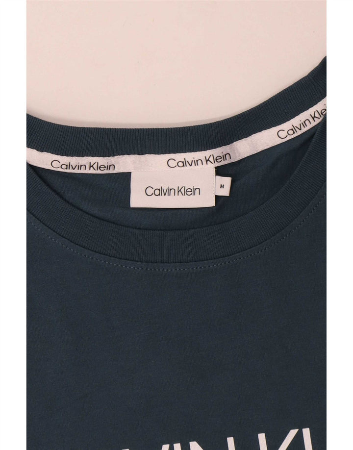 T-shirt grafica da uomo Calvin Klein Top in cotone blu navy medio