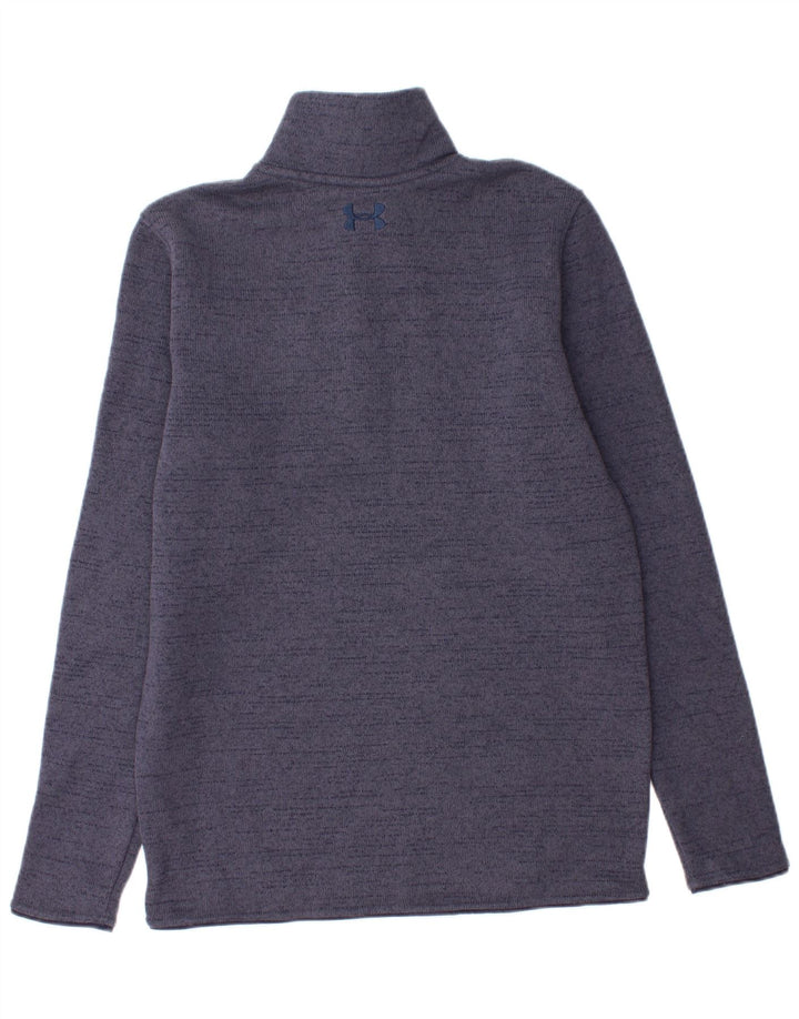 Felpa da uomo Under Armour con collo abbottonato, maglione piccolo, viola, in poliestere