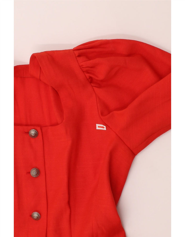 VINTAGE Womens A-Line Dress UK 12 Medium Orange Vintage Vintage and Second-Hand Vintage from Messina Hembry 