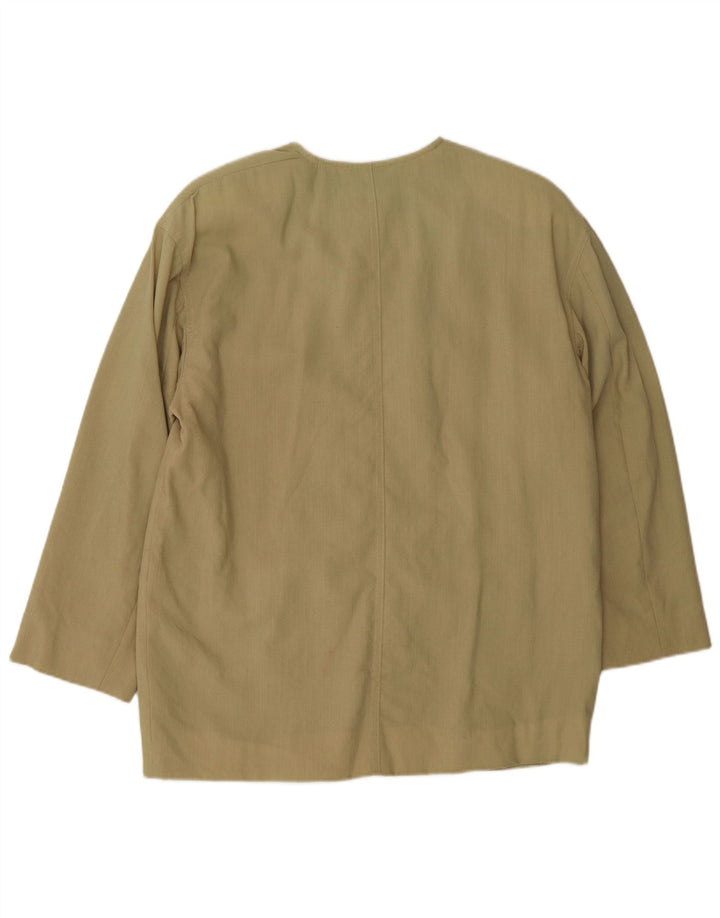 Giacca blazer oversize a 5 bottoni da donna Marella UK 10 piccola lana kaki
