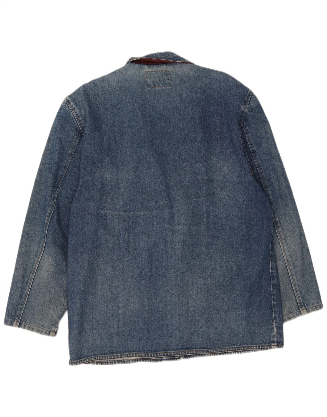 Giacca blazer in denim vintage da uomo a 1 bottone IT 48 cotone blu medio