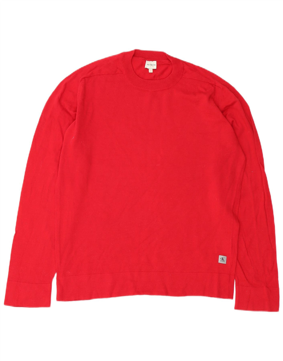 Maglione maglione girocollo da uomo Calvin Klein Jeans in cotone rosso medio