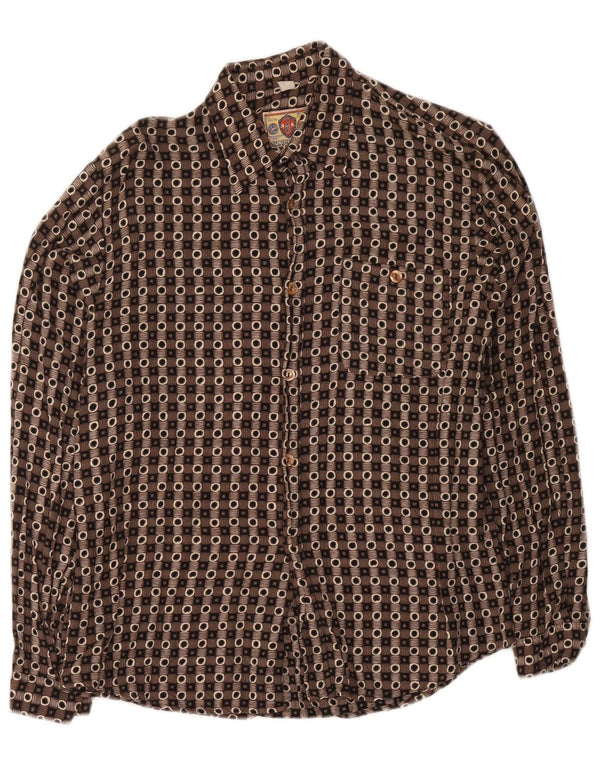 Camicia Vintage Bambino 15-16 Anni XL Marrone Geometrica