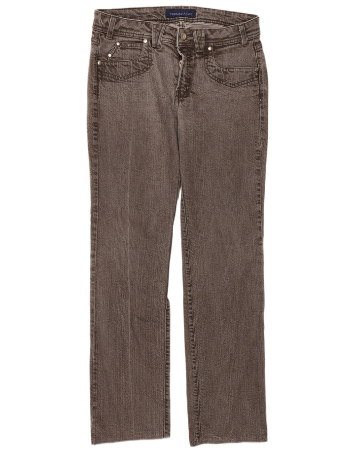 Jeans Dritti Donna Trussardi W28 L30 Cotone Marrone