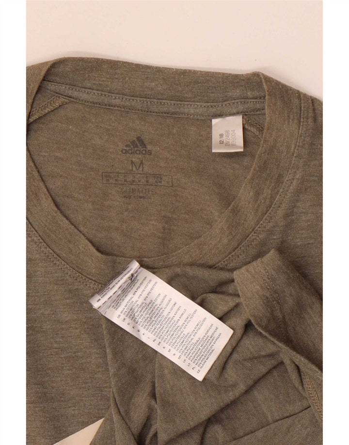 Adidas T-shirt grafica da uomo Climalite Top medio in poliestere kaki