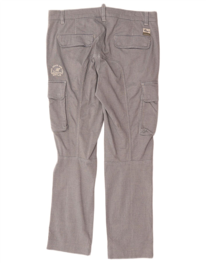 Pantaloni cargo dritti da uomo Mason's IT 48 medio W34 L28 cotone blu