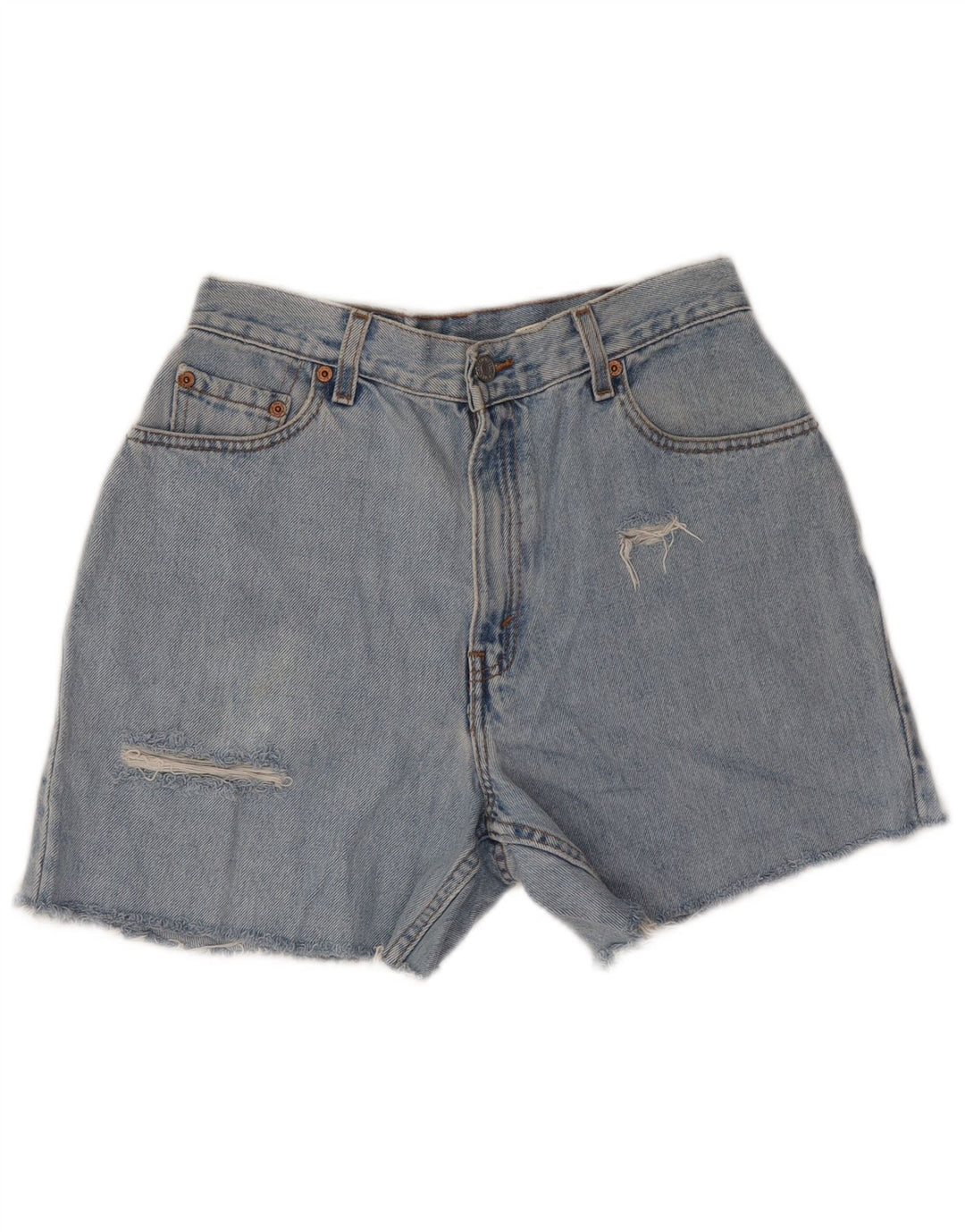 LEVI'S Pantaloncini di jeans da donna 550 invecchiati dalla vestibilità rilassata medi W28 Blu