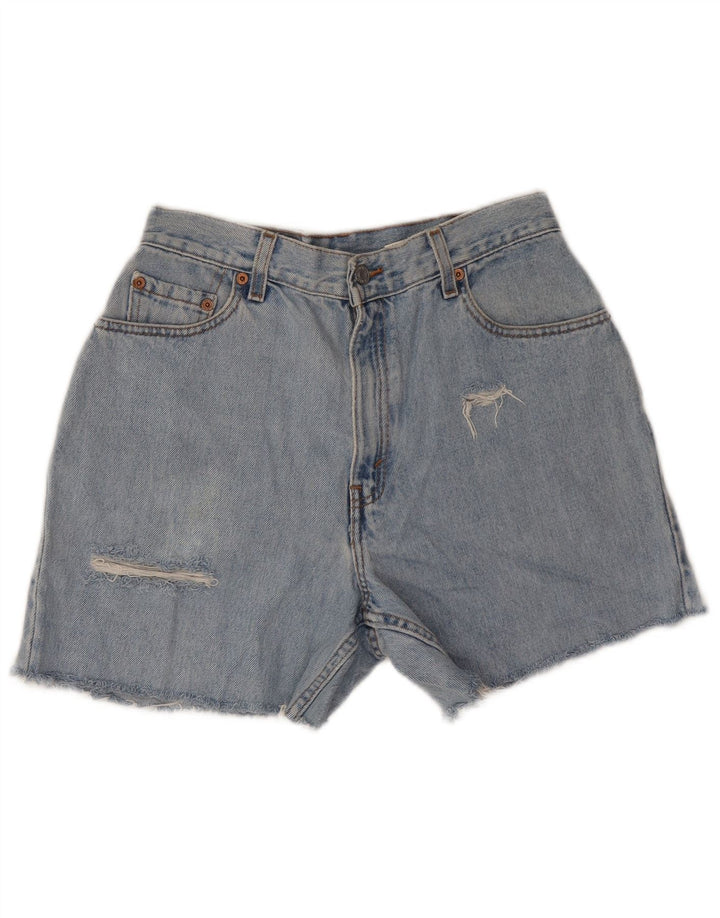 LEVI'S Pantaloncini di jeans da donna 550 invecchiati dalla vestibilità rilassata medi W28 Blu