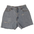LEVI'S Pantaloncini di jeans da donna 550 invecchiati dalla vestibilità rilassata medi W28 Blu