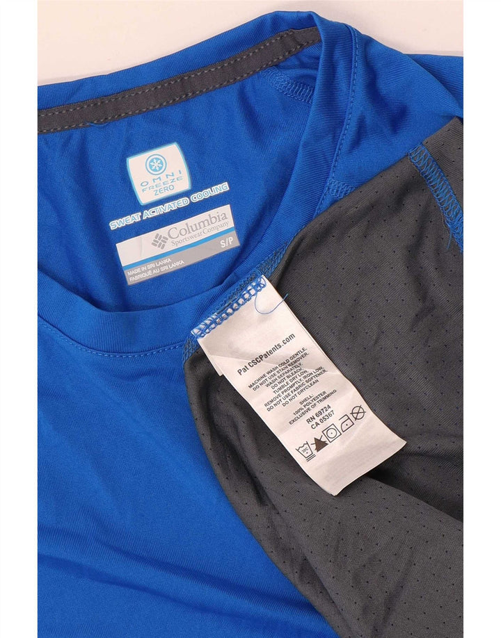 T-shirt Columbia Omni-Freeze Zero da uomo, piccola, in poliestere color block blu