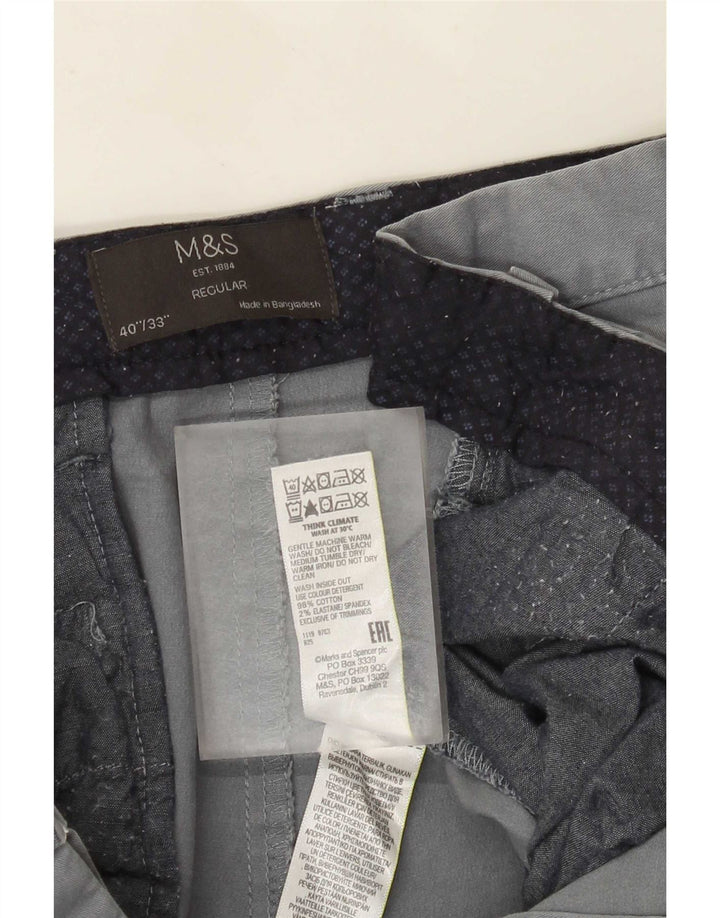 Pantaloni chino regolari da uomo Marks & Spencer W40 L33 cotone grigio