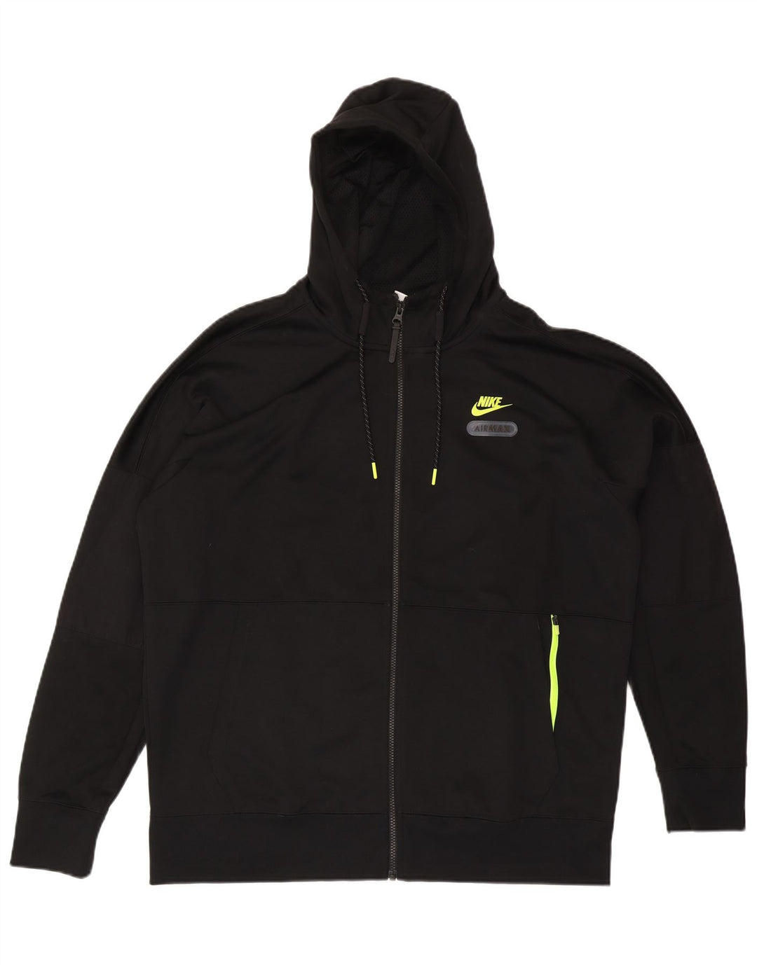 Felpa con cappuccio e zip grafica Nike da uomo XL in poliestere nero
