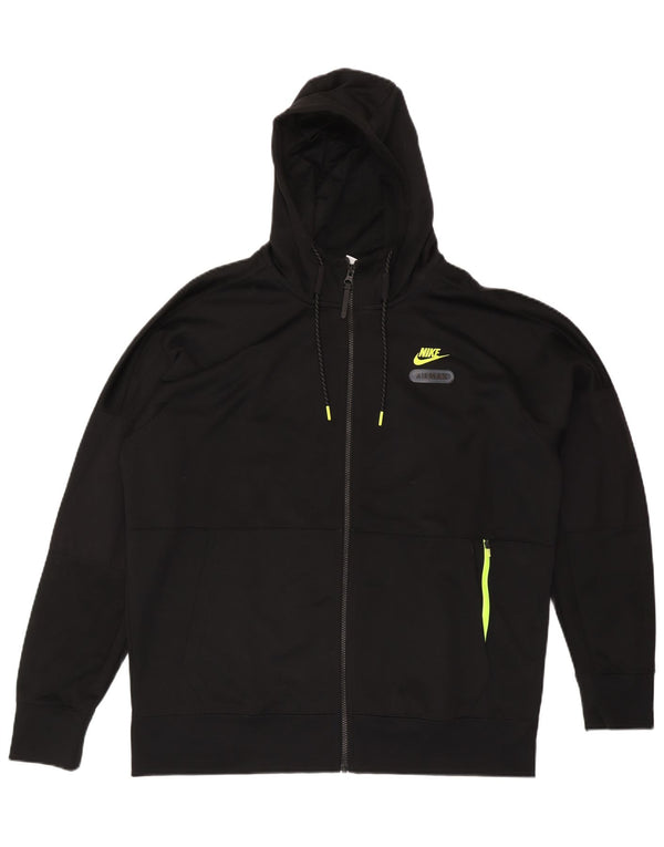 Felpa con cappuccio e zip grafica Nike da uomo XL in poliestere nero