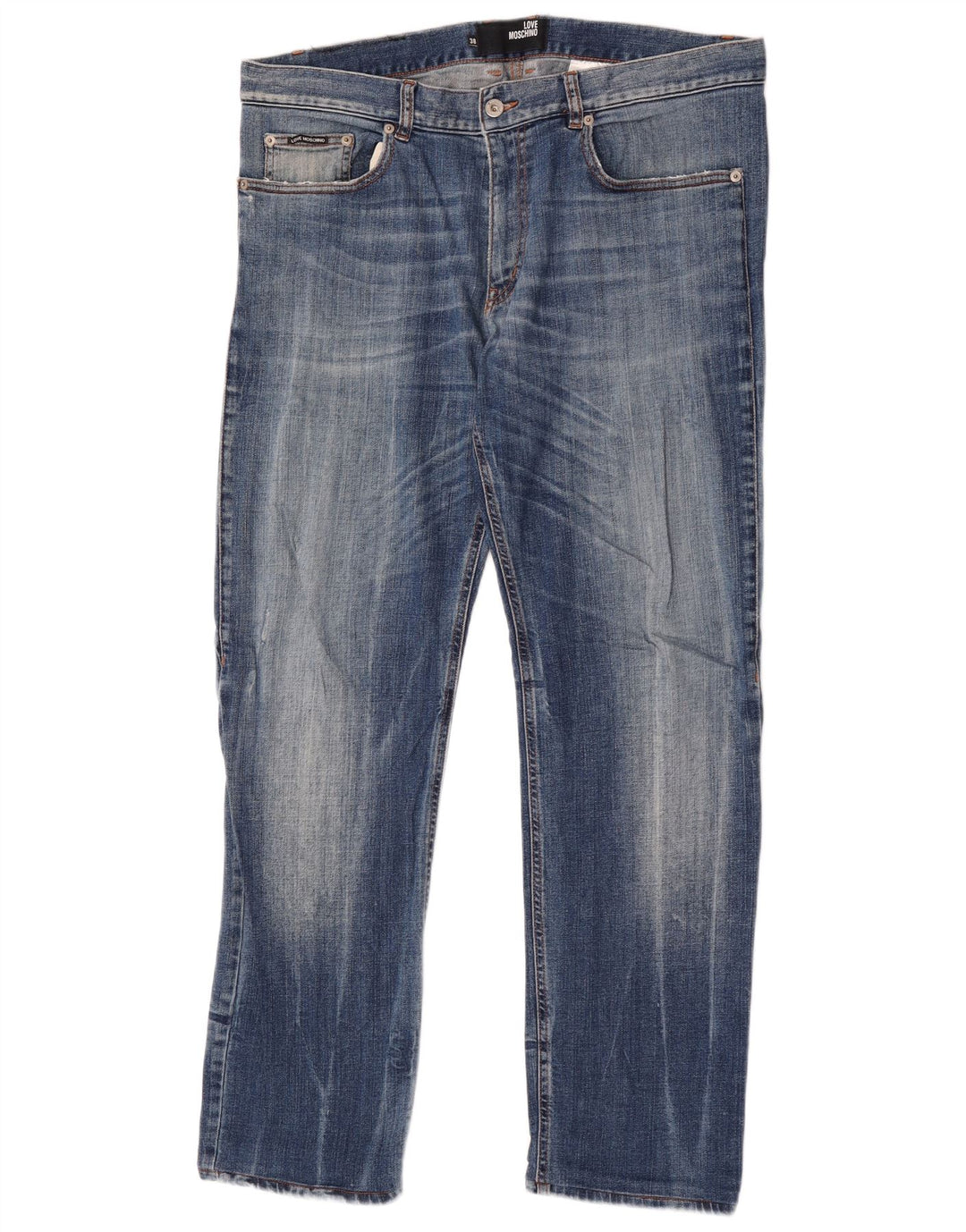 Jeans slim da uomo Moschino W38 L32 blu cotone classico
