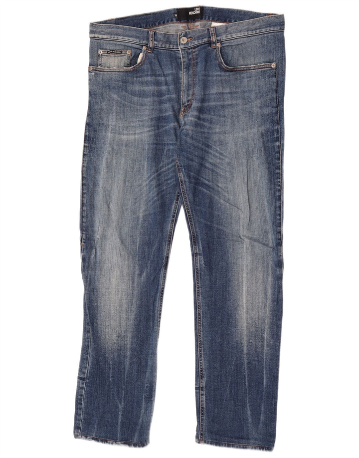 Jeans slim da uomo Moschino W38 L32 blu cotone classico