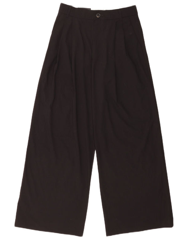 Pantaloni casual a gamba larga a vita alta da donna Zara piccoli W26 L31 neri