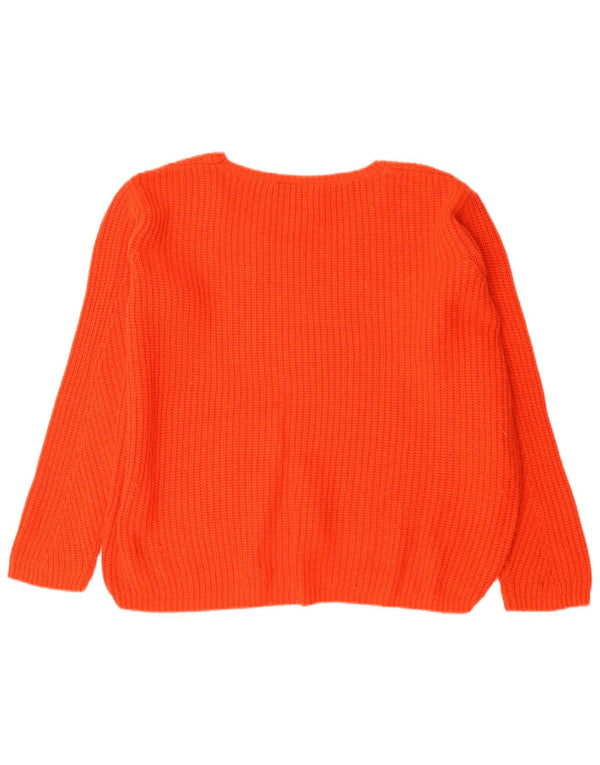 Topshop Maglione da donna oversize con scollo a barca UK 10 Piccolo acrilico rosso