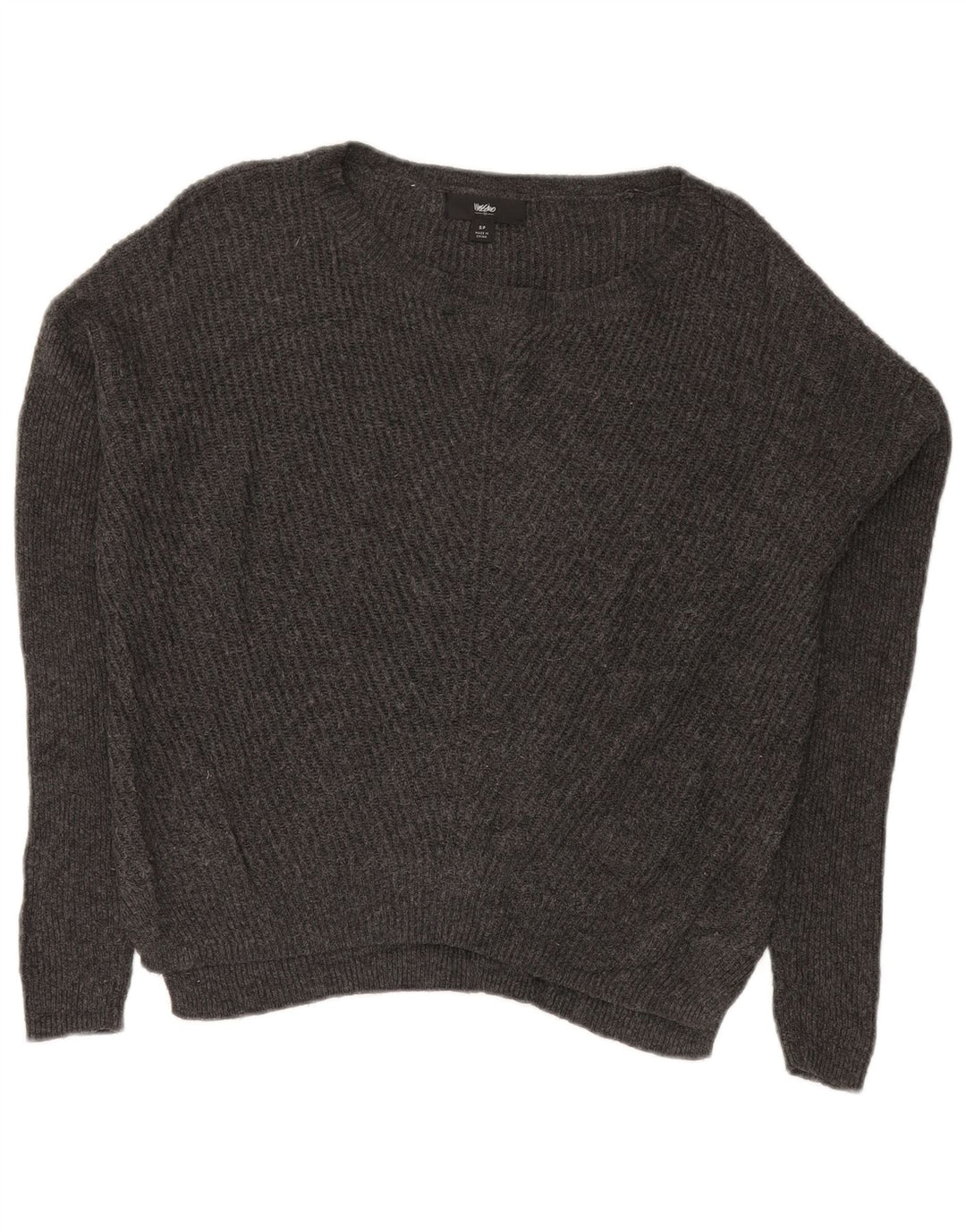 MOSSIMO Maglione da donna oversize con scollo a barca UK 10 Piccolo cotone grigio