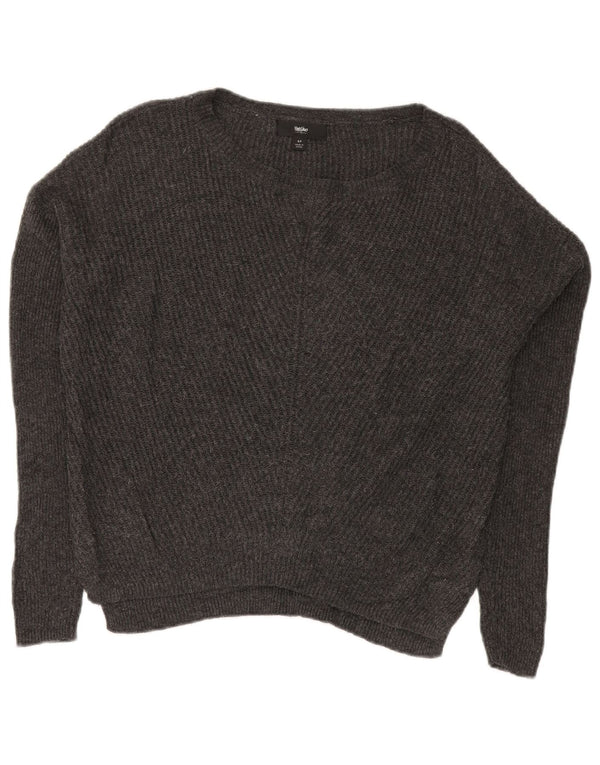 MOSSIMO Maglione da donna oversize con scollo a barca UK 10 Piccolo cotone grigio