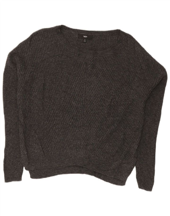 MOSSIMO Maglione da donna oversize con scollo a barca UK 10 Piccolo cotone grigio