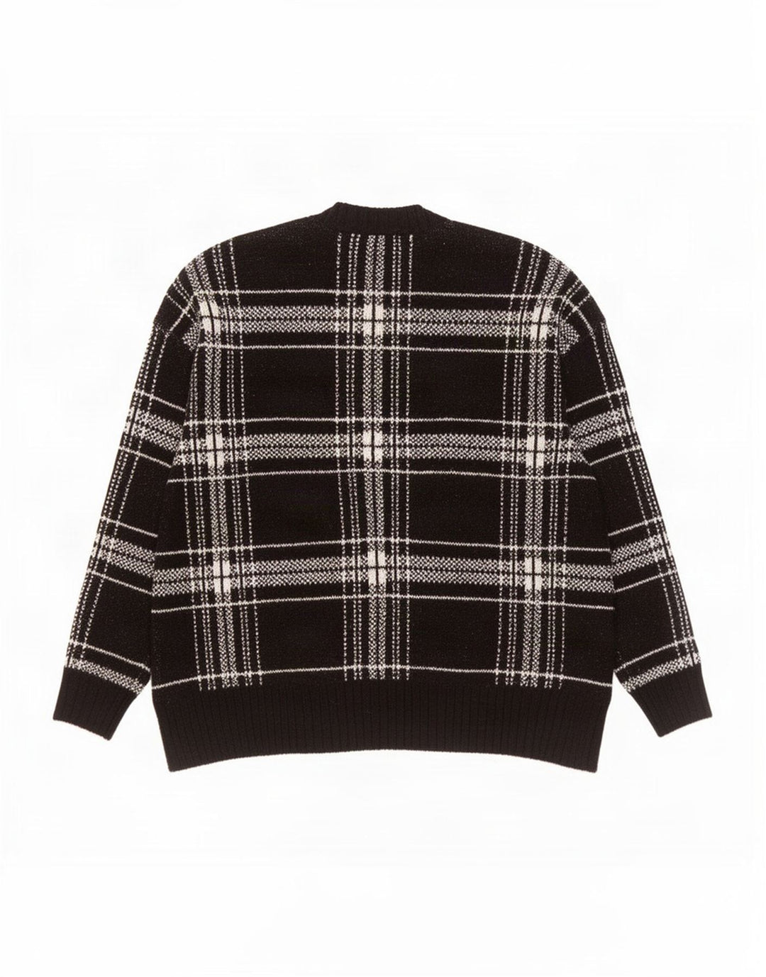 Maglione maglione girocollo da uomo Marks & Spencer grande acrilico a quadri neri