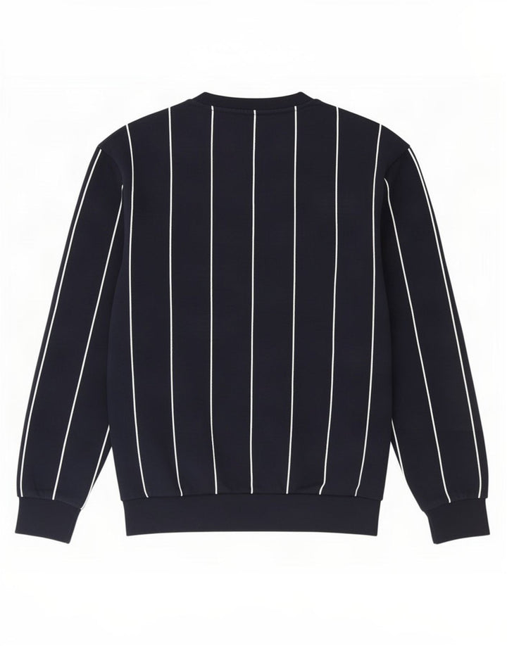 Felpa Zara da uomo maglione piccolo in cotone a righe blu navy