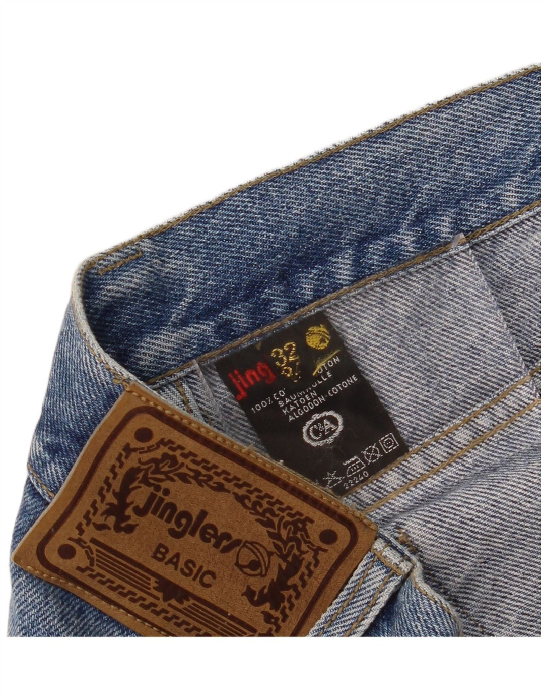 JINGLERS Womens Basic Straight Jeans W32 L28 Blue Cotton