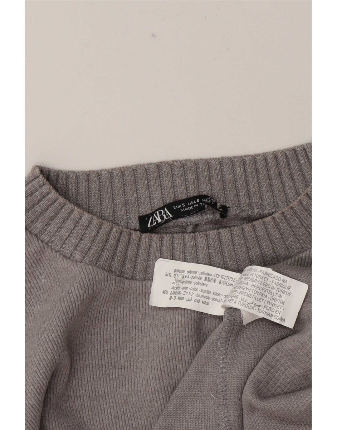 Top Zara da donna a vestibilità ampia a maniche lunghe UK 10 piccolo poliestere grigio