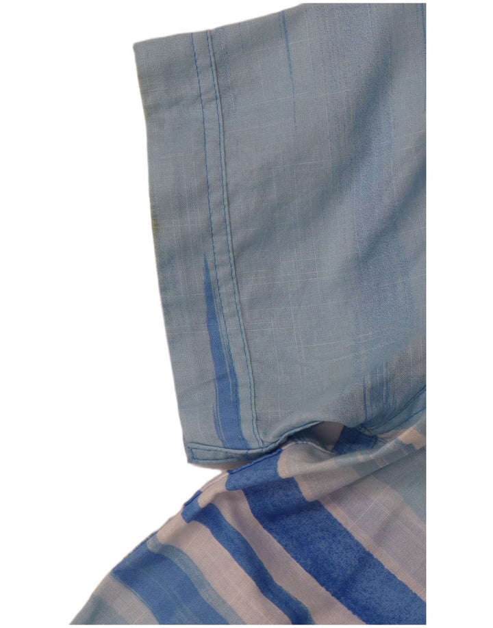 Camicia a maniche corte da uomo Izod Salt Water, in cotone a righe piccole blu