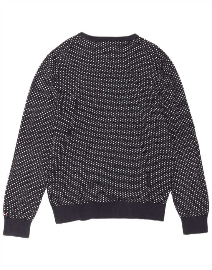 Maglione maglione girocollo da uomo Tommy Hilfiger medio blu navy maculato