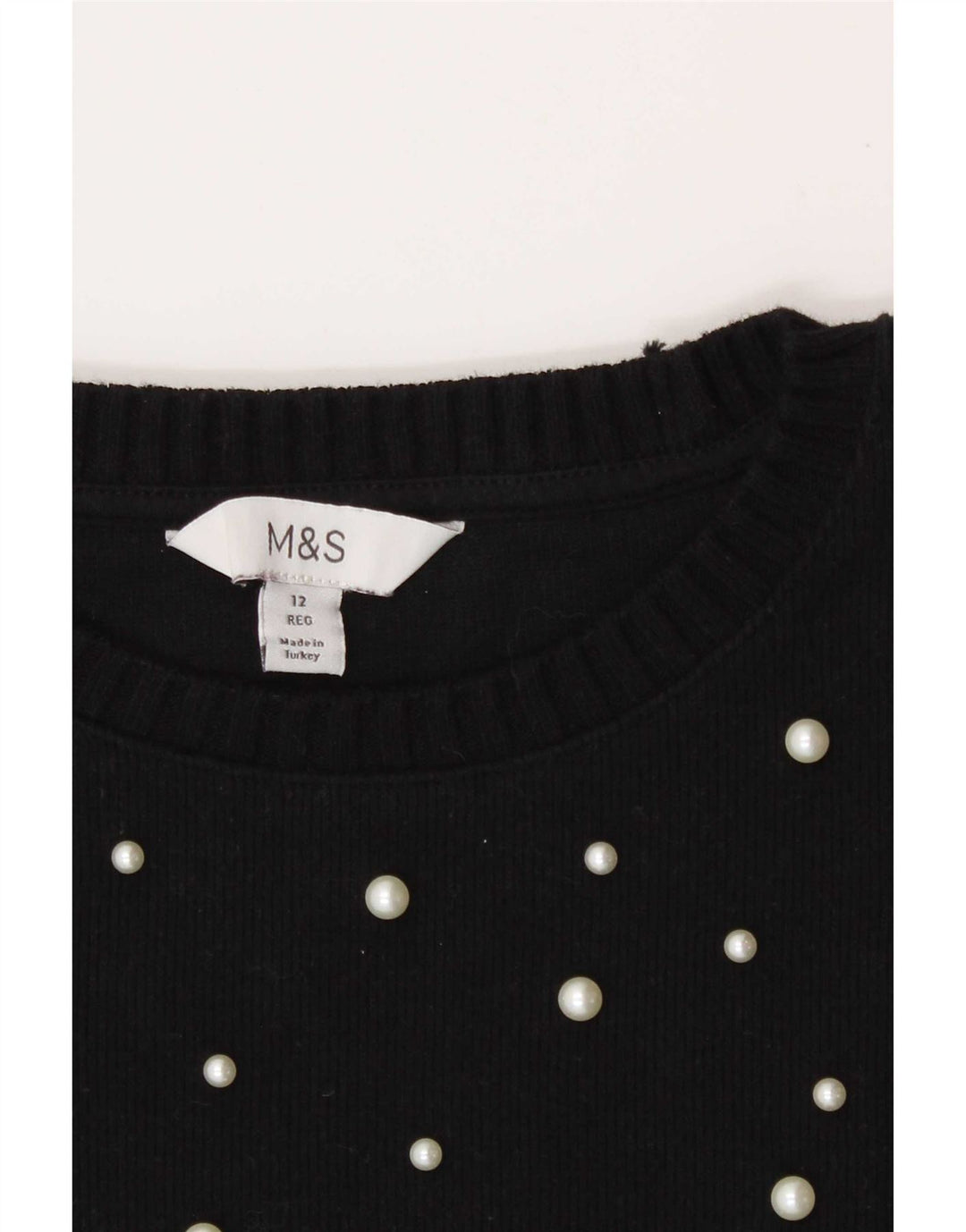 Top camicetta da donna Marks & Spencer UK 12 medio nero screziato