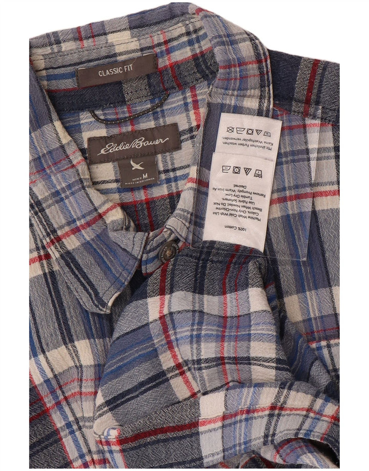 EDDIE BAUER Camicia da uomo a maniche corte vestibilità classica in cotone a quadri blu medio