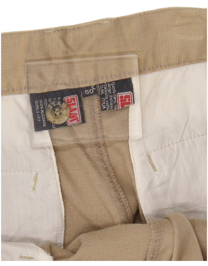 SLAM Mens Straight Cargo Trousers IT 50 Large W34 L33 Beige