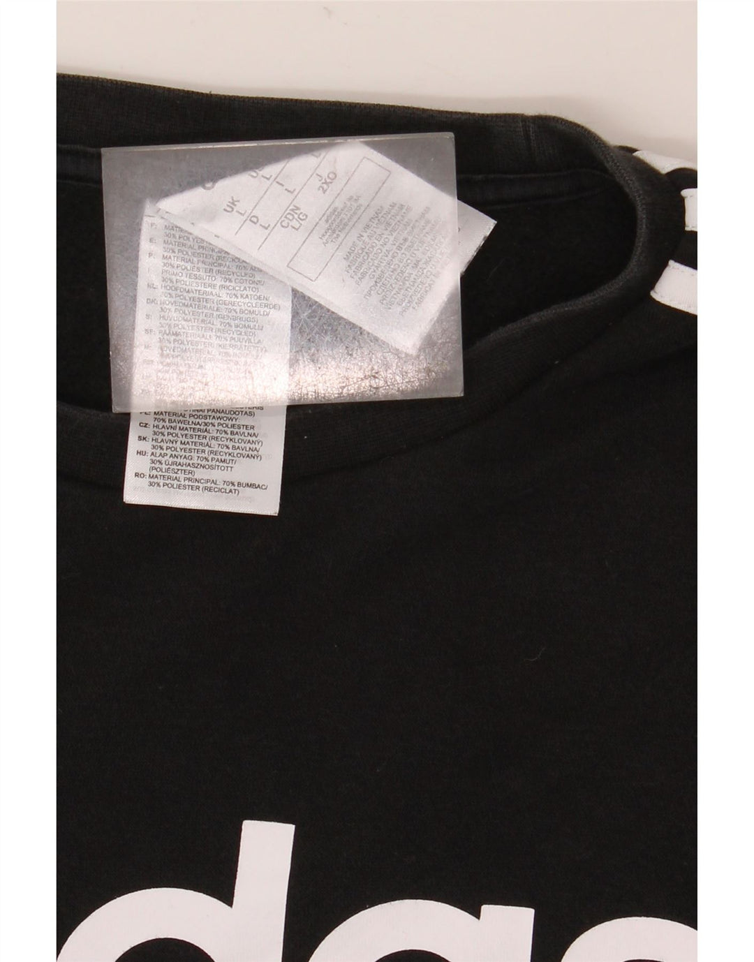 Adidas Felpa con grafica da uomo Maglione grande in cotone nero