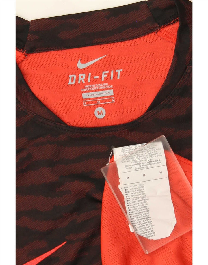 T-shirt Nike da uomo Dri Fit, top in poliestere con stampa animalier bordeaux medio