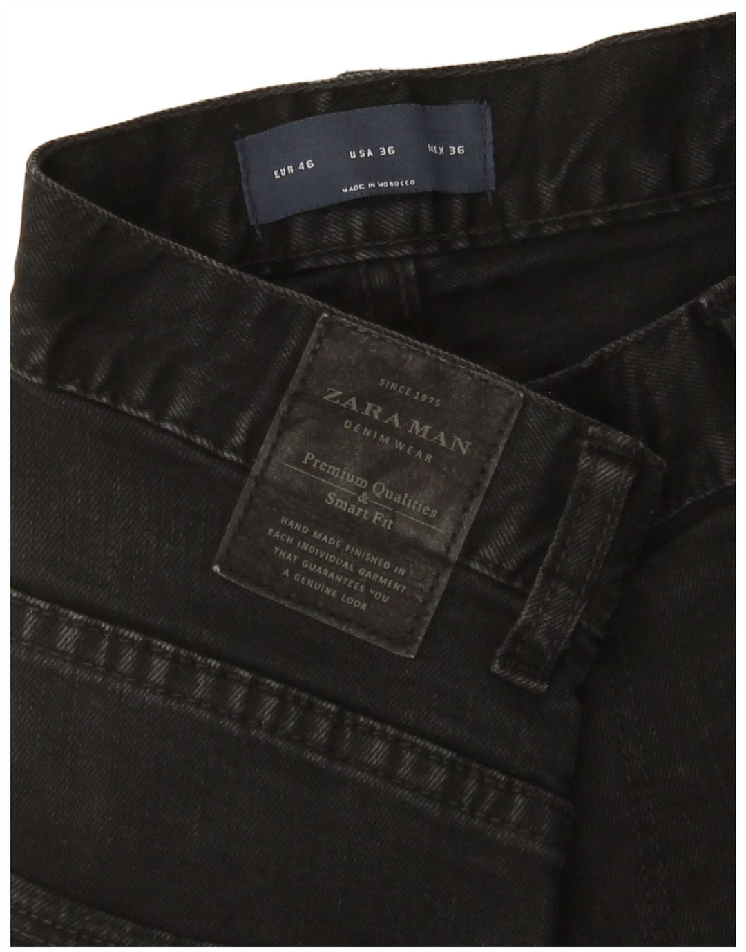 Jeans slim da uomo Zara EU 46 XL W36 L33 Neri