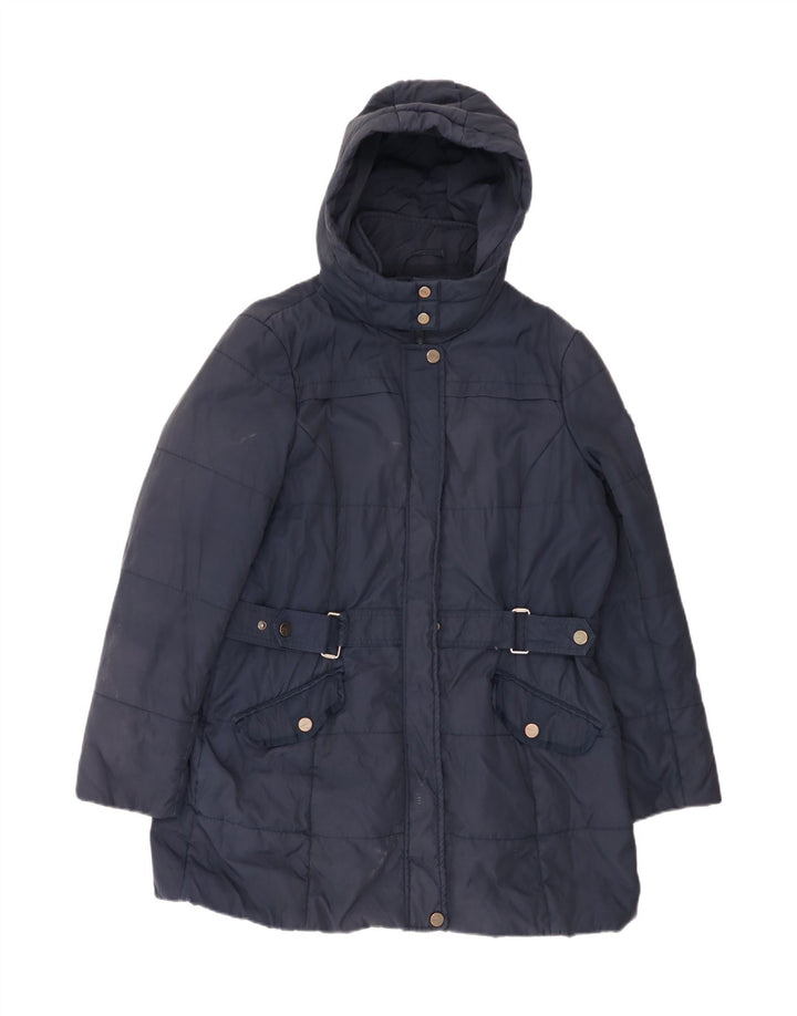 Cappotto imbottito con cappuccio da donna Esprit UK 18 XL blu navy in poliammide