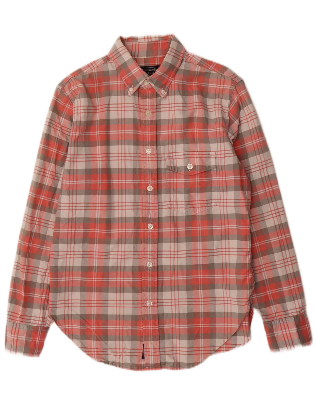 Camicia da uomo ABERCROMBIE & FITCH XS in cotone a quadri rossi
