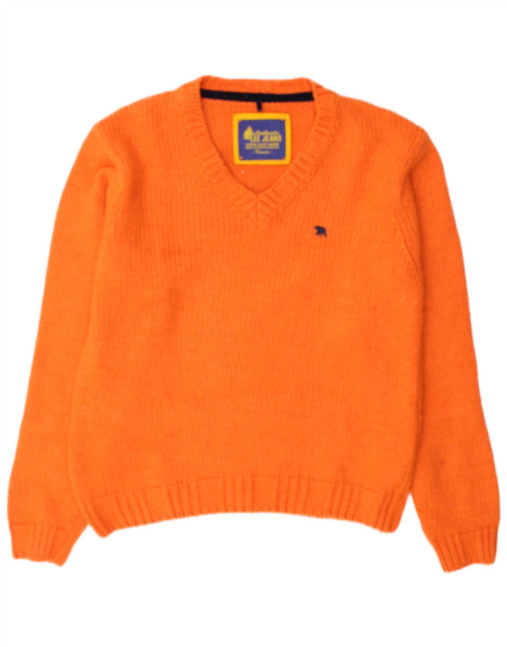 Maglione Lee da uomo con scollo a V in acrilico arancione medio