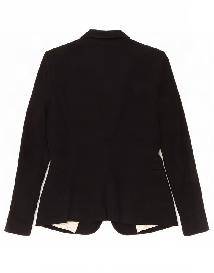 Giacca blazer a 1 bottone da donna Zara UK 8 piccola acetato nero